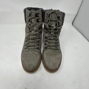 Urban Outfitter Men's Olive Green/Gray Suede Winter Boots Sz 7.5 Shearling